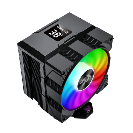 REDRAGON CC-1014 CPU Cooler With Temperature Display 9cm RGB Fan 4 Heat Pipes