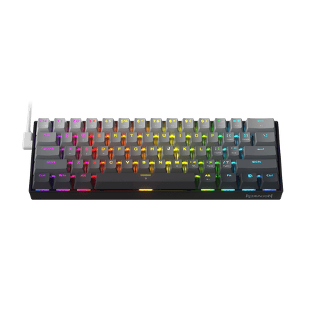 Redragon K617 Rapid Trigger Gaming Keyboard, 60% Wired Mechanical Keyboard w/ 8k Hz Polling Rate, Hyper-Fast 0.2mm Actuation Custom Magnetic Switch Adjustable via Software, Misty Grey