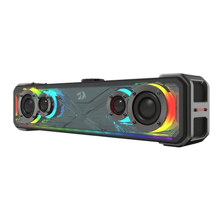 Redragon GS817 RGB Desktop Soundbar, 2.0 Channel Stereo Speakers for Desktop w/Massive 30W Max Power, Touch-Control, Bluetooth 5.3 & 3.5mm AUX Inputs, Black