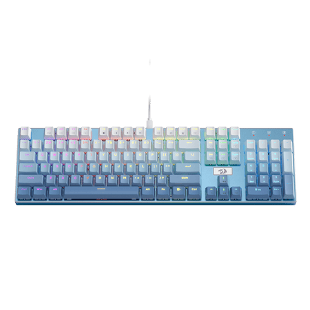 Redragon K556 SE RGB LED Backlit Wired Mechanical Gaming Keyboard, Aluminum Base, 104 Keys Upgraded Socket, 3.5mm Sound Absorbing Foams, Hot-Swap Linear Quiet Red Switch, Gradient Blue
