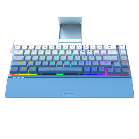 Redragon K641 SHACO PRO 60% Aluminum RGB Mechanical Keyboard, Bluetooth/2.4Ghz/Wired 3-Mode 68 Keys Compact Gaming Keyboard with Detachable Phone Stand/Gradient Keycaps/Upgraded Hot-Swap Socket