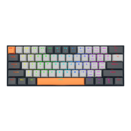 Redragon K644 SE 65% Wired RGB Gaming Keyboard, 61 Keys Hot-Swappable Compact Mechanical Keyboard w/Upgrade Hot-Swap PCB Socket & Creative 1.2X Larger Size, Quiet Red Linear Switch