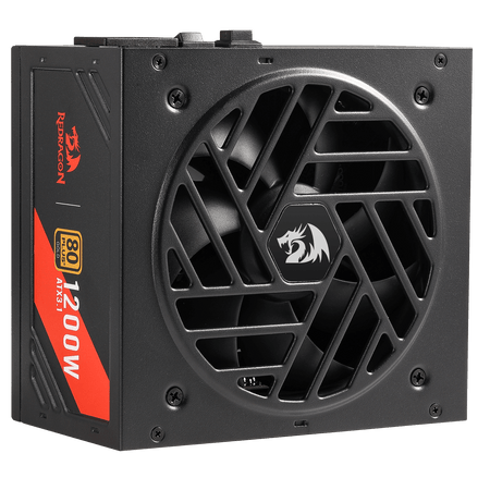 Redragon RGMS-1200W PRO 80+ Gold 1200 Watt Power Supply w/Upgraded ATX 3.1 & PCIe 5.1 Fully Modular, Compact 150mm Size, Smart ECO Low Noise Fan, 100% Japanese Capacitors, Full Mod Cables