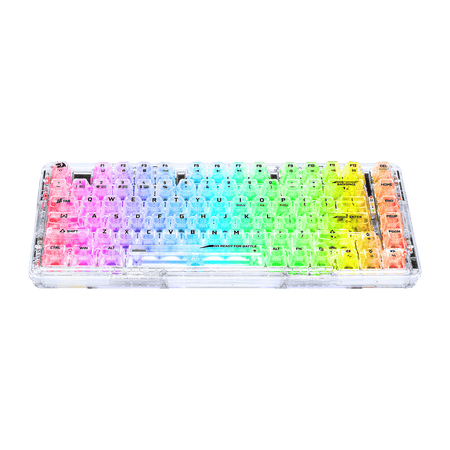 Redragon K649 PRO 78% Wireless Gasket RGB Gaming Keyboard, 3-Modes 82 Keys Full-Transparent Hot-Swap Compact Mechanical Keyboard w/Upgraded Socket, Sound Absorbing Foams, Translucent Custom Switch