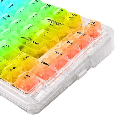 Redragon K649 PRO 78% Wireless Gasket RGB Gaming Keyboard, 3-Modes 82 Keys Full-Transparent Hot-Swap Compact Mechanical Keyboard w/Upgraded Socket, Sound Absorbing Foams, Translucent Custom Switch