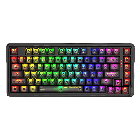 Redragon K649 PRO 78% Wireless Gasket RGB Gaming Keyboard, 3-Modes 82 Keys Full-Transparent Hot-Swap Compact Mechanical Keyboard w/Upgraded Socket, Sound Absorbing Foams, Translucent Custom Switch