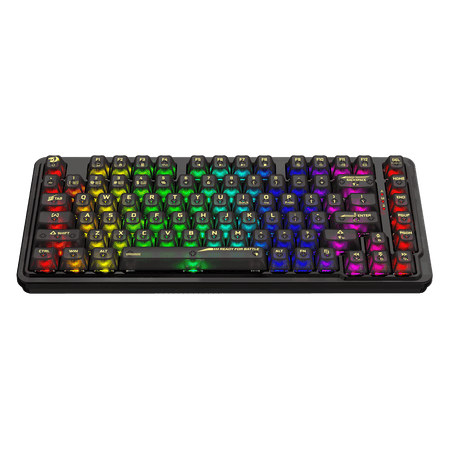 Redragon K649 PRO 78% Wireless Gasket RGB Gaming Keyboard, 3-Modes 82 Keys Full-Transparent Hot-Swap Compact Mechanical Keyboard w/Upgraded Socket, Sound Absorbing Foams, Translucent Custom Switch