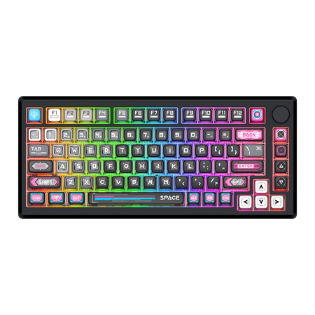 URANUS PRO 82 K732MC-RGB-PRO 3 Modes Connection Aluminum Alloy Body Mechanical Keyboard