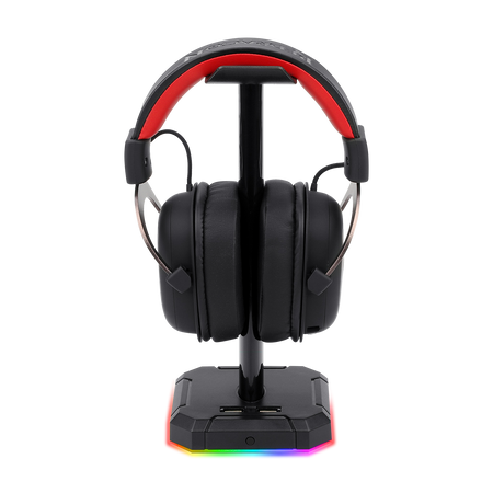 Redragon HA300 Scepter Pro Headset Stand RGB Backlit Gaming Headphone Stand with Supporting Bar
