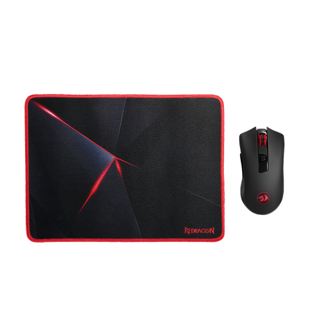 Redragon M652-BA Wireless Gaming Mouse and Mouse Pad Set, 2.4G Wireless Optical Mouse with 2400 DPI and Mouse Pad Combo for Notebook, PC, Laptop, Computer, MacBook