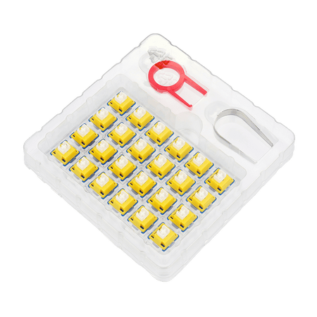 Redragon A113 Bullet-B Tactile Mechanical Switch, Hot-Swappable DIY Keyboard Clicky Switch Mod, 50 Million Click(24 pcs Switches, Keycap + Switch Puller)