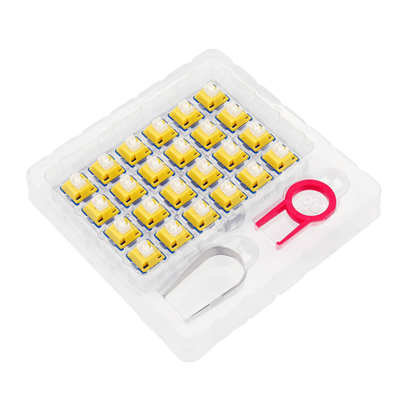 Redragon A113 Bullet-B Tactile Mechanical Switch, Hot-Swappable DIY Keyboard Clicky Switch Mod, 50 Million Click(24 pcs Switches, Keycap + Switch Puller)