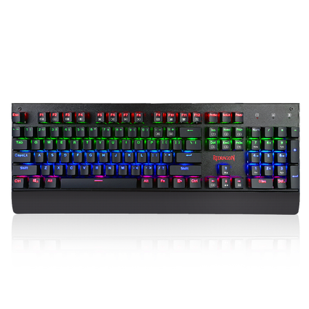 Redragon K557 RGB Backlit Waterproof Mechanical Gaming Keyboard with Blue Switches, Anti-ghosting 104 Keys