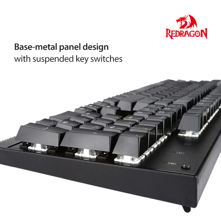 Redragon K557 RGB Backlit Waterproof Mechanical Gaming Keyboard with Blue Switches, Anti-ghosting 104 Keys