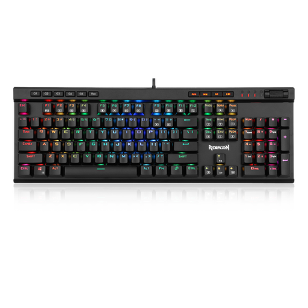 Redragon K580-PRO RGB Backlit Mechanical Gaming Keyboard 104 Keys Anti-ghosting with Macro Keys & Dedicated Media Controls, Onboard Macro Recording (Optical Blue Switches)