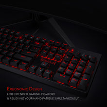 Redragon K582 SURARA Red LED Backlit Mechanical Gaming Keyboard, 104 Standard Keys and Quiet-Red Switches