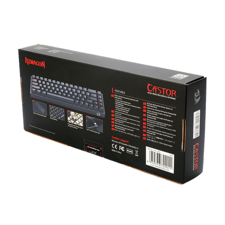 Redragon K631 Castor 65% Wired RGB Gaming Keyboard, 68 Keys Hot-Swappable Compact Mechanical Keyboard w/100% Hot-Swap Socket, Free-Mod Plate Mounted PCB & Dedicated Arrow Keys, Quiet Red Linear Switch