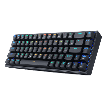 Redragon K631 Castor 65% Wired RGB Gaming Keyboard, 68 Keys Hot-Swappable Compact Mechanical Keyboard w/100% Hot-Swap Socket, Free-Mod Plate Mounted PCB & Dedicated Arrow Keys, Quiet Red Linear Switch