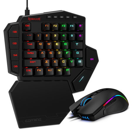 Redragon K585-BA One-Handed RGB Gaming Keyboard and M721-Pro RGB Mouse Combo
