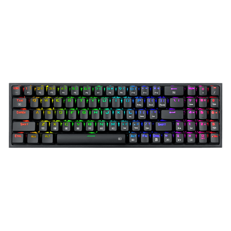 Redragon K628 Pollux 75% Wired RGB Gaming Keyboard, 78 Keys Hot-Swappable Compact Mechanical Keyboard w/100% Hot-Swap Socket, Free-Mod Plate Mounted PCB & Dedicated Arrow Keys and Numpad, Red Switch