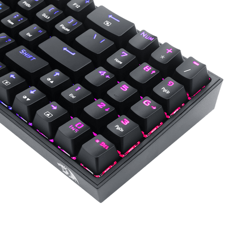 Redragon K628 Pollux 75% Wired RGB Gaming Keyboard, 78 Keys Hot-Swappable Compact Mechanical Keyboard w/100% Hot-Swap Socket, Free-Mod Plate Mounted PCB & Dedicated Arrow Keys and Numpad, Red Switch