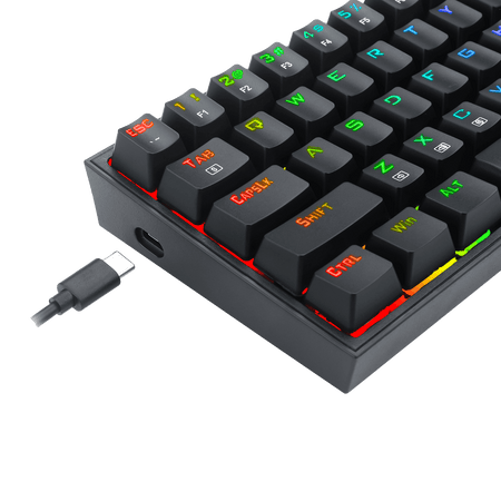 Redragon K628 Pollux 75% Wired RGB Gaming Keyboard, 78 Keys Hot-Swappable Compact Mechanical Keyboard w/100% Hot-Swap Socket, Free-Mod Plate Mounted PCB & Dedicated Arrow Keys and Numpad, Red Switch