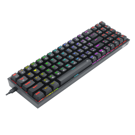 Redragon K628 Pollux 75% Wired RGB Gaming Keyboard, 78 Keys Hot-Swappable Compact Mechanical Keyboard w/100% Hot-Swap Socket, Free-Mod Plate Mounted PCB & Dedicated Arrow Keys and Numpad, Red Switch