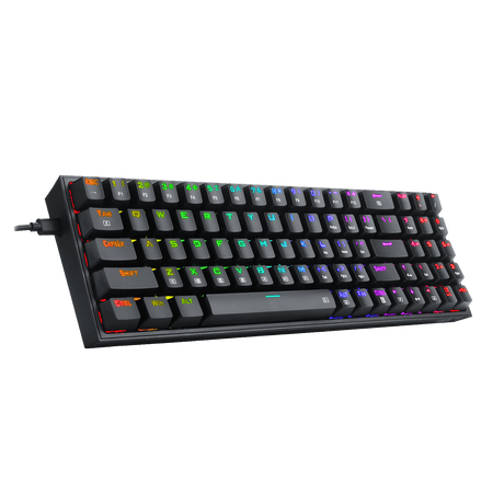 Redragon K628 Pollux 75% Wired RGB Gaming Keyboard, 78 Keys Hot-Swappable Compact Mechanical Keyboard w/100% Hot-Swap Socket, Free-Mod Plate Mounted PCB & Dedicated Arrow Keys and Numpad, Red Switch