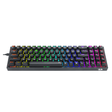 Redragon K628 Pollux 75% Wired RGB Gaming Keyboard, 78 Keys Hot-Swappable Compact Mechanical Keyboard w/100% Hot-Swap Socket, Free-Mod Plate Mounted PCB & Dedicated Arrow Keys and Numpad, Red Switch