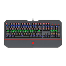 Redragon® K558 ANALA Rainbow Mechanische Gaming Tastatur QWERTY mit Beleuchtung, auswechselbaren Tasten, 104 Tasten mit USB Kabel für PC Laptop