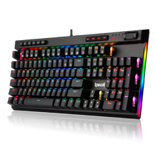 Redragon K580 VATA RGB LED Backlit Mechanical Gaming Keyboard 104 Keys Anti-ghosting with Macro Keys & Dedicated Media Controls, Onboard Macro Recording (Blue Switches)