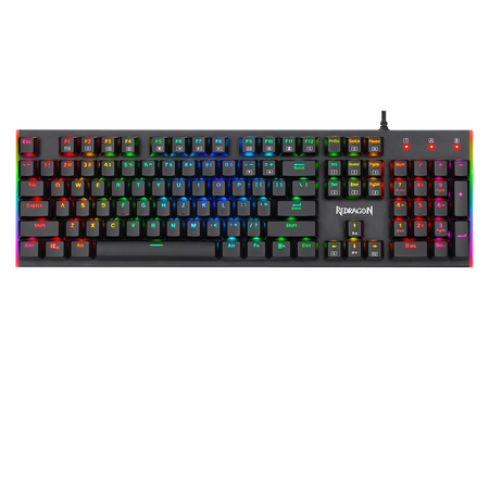 Redragon K591 Parvati RGB Backlit Low Profile Wired Mechanical Gaming Keyboard, Extra-Thin & Light, 104 Keys Anti-ghosting, Linear & Quiet Red Switch