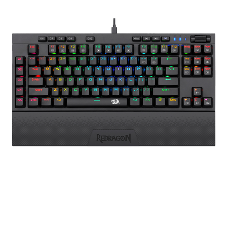 Redragon K596 VISHNU 3 Modes RGB Mechanical Gaming Keyboard, 87 Keys TKL Compact Keyboard with 2400 mAh Battery, 10 Onboard Macro Keys & Wrist Rest, 10H Play Time, Red Switches