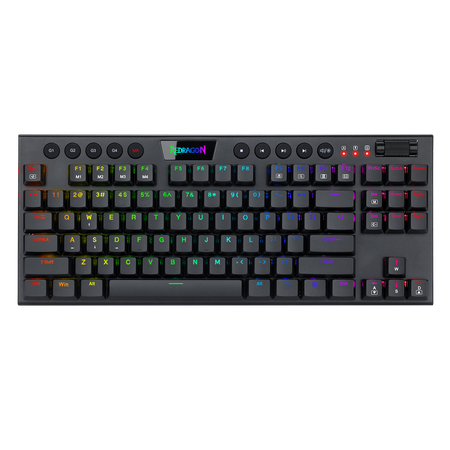 Redragon K622 Horus TKL RGB Mechanical Keyboard, Ultra-Thin Designed Wired Gaming Keyboard w/Low Profile Keycaps, Dedicated Media Control & Linear Red Switch, Pro Software Supported