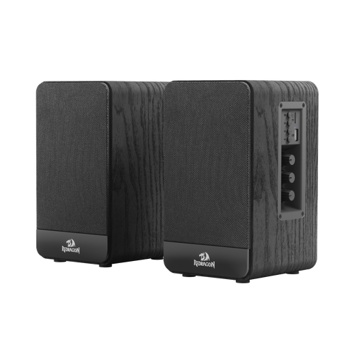 Redragon GS813 Wireless Desktop Speakers, 2.0 Channel Bookshelf Speaker w/Powerful 20W Output, BT 5.0/3.5mm AUX Connection, Enhanced Bass/Treble Knob Control and TF Card/USB Flash Drive Supported