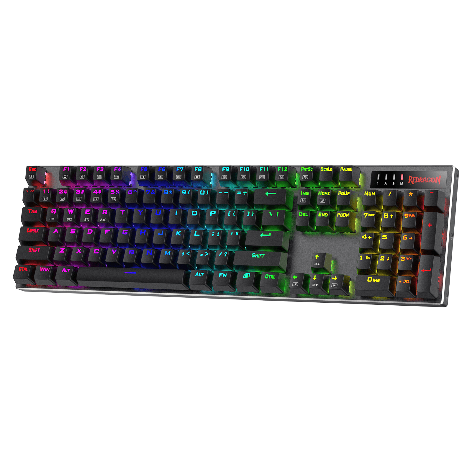 Redragon K556 PRO Upgraded Wireless RGB Gaming Keyboard, BT/2.4Ghz Tri-Mode Aluminum Mechanical Keyboard w/No-Lag Connection, Hot-Swap Linear Quiet Red Switch