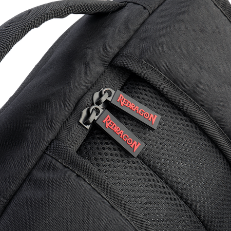 Redragon GB-76 Travel Laptop Backpack, Business Workstation Computer Gaming Backpack w/ Durable Double-Layer Fabric Liner, Modern Line Logo Print & Large Front Pocket, Fits Up to 18" Laptop