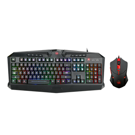 Redragon S101-1 Gaming Keyboard Mouse Combo, RGB LED Backlit 104 Keys USB Wired Ergonomic Wrist Rest Keyboard, Programmable 6 Button Mouse for Windows PC Gamer - [Keyboard Mouse Set]