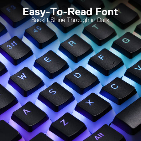 Redragon A130  Pudding Keycaps, 104 Keys Standard Doubleshot PBT Keycap Set w/Translucent Layer for Mechanical Keyboard, OEM Profile, English (US) ANSI Layout