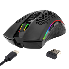 Redragon M808 Storm Lightweight RGB Wireless Gaming Mouse, Honeycomb Shell - 12,400 DPI Optical Sensor - 7 Programmable Buttons, Black