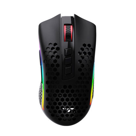Redragon M808 Storm Lightweight RGB Wireless Gaming Mouse, Honeycomb Shell - 12,400 DPI Optical Sensor - 7 Programmable Buttons, Black