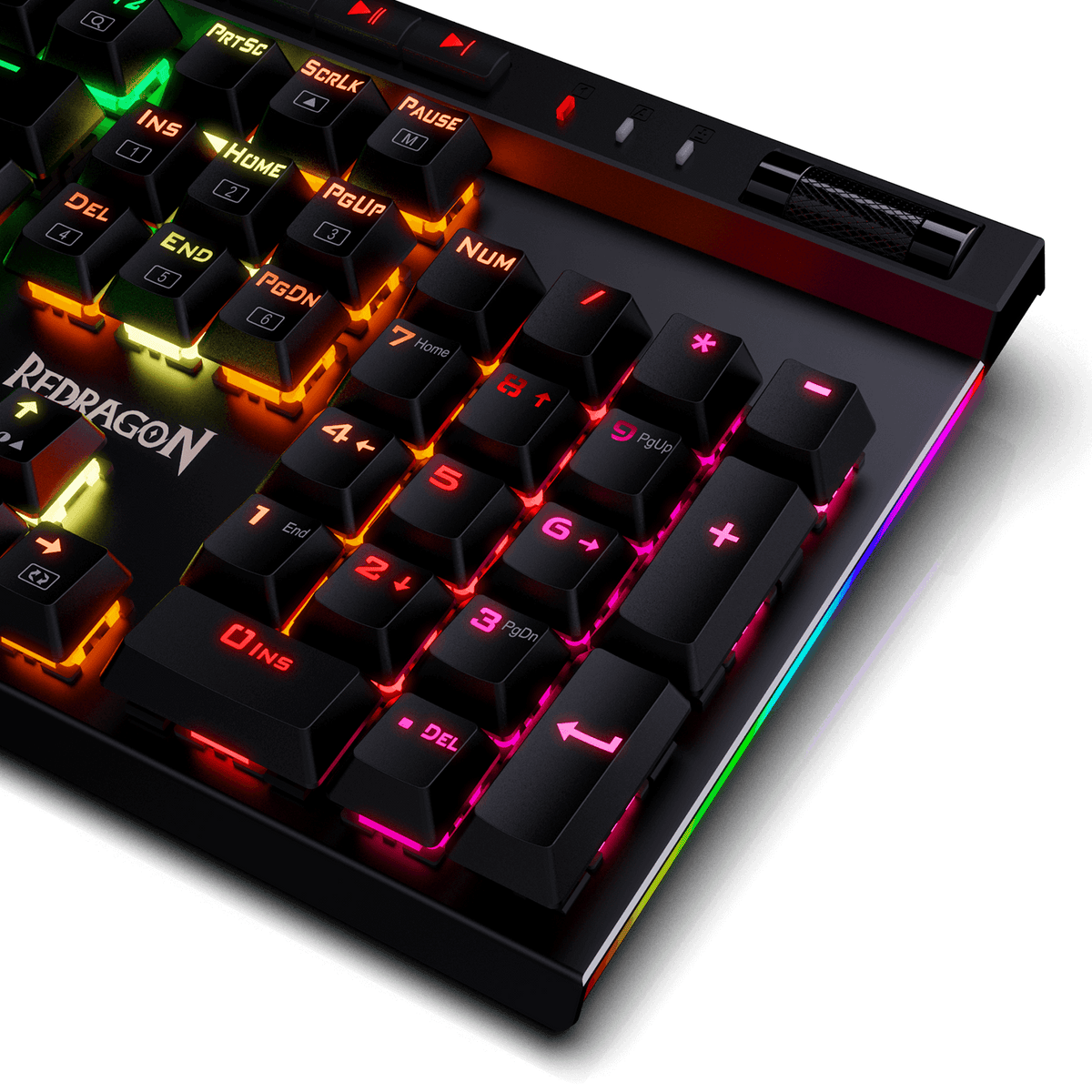 Redragon K580 VATA RGB LEDバックライトメカニカルゲーミングキーボード マクロキー＆専用メディアコントロール付き オンボードマクロ録画 (茶軸) | Redragon K580 VATA RGB LEDバックライトメカニカル