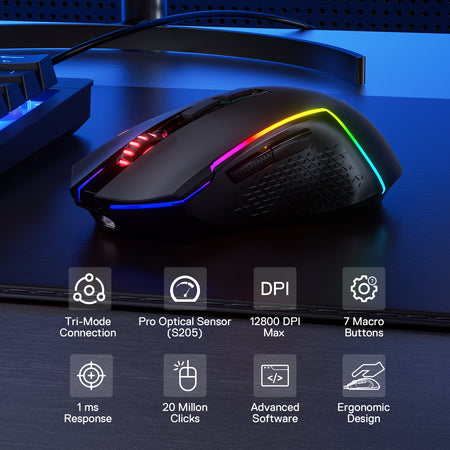 Redragon M693 RGB LIT Wireless Gaming Mouse