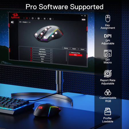 Redragon M693 RGB LIT Wireless Gaming Mouse