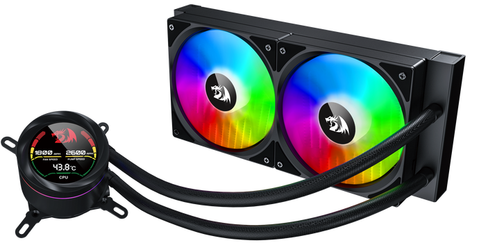 REDRAGON CCW-1019 240 CPU Liquid Cooler With Temperature Display 2x 12cm RGB Fans