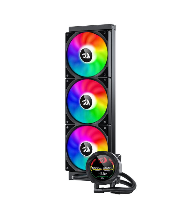 REDRAGON CCW-1017 360 CPU Liquid Cooler With Temperature Display 3x 12cm RGB Fans