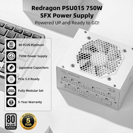 Redragon PSU015 80+ Platium 750 Watt SFX Fully Modular Power Supply