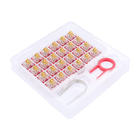 Redragon A113 Bullet-F Tactile Mechanical Switch, Hot-Swappable DIY Keyboard Clicky Switch Mod, 50 Million Click(24 pcs Switches, Keycap + Switch Puller)