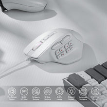 Redragon M811 Aatrox MMO Gaming Mouse, 15 Programmable Buttons Wired RGB Gamer Mouse w/ Ergonomic Natural Grip Build, 10 Side Macro Keys, Software Supports DIY Keybinds & Backlit