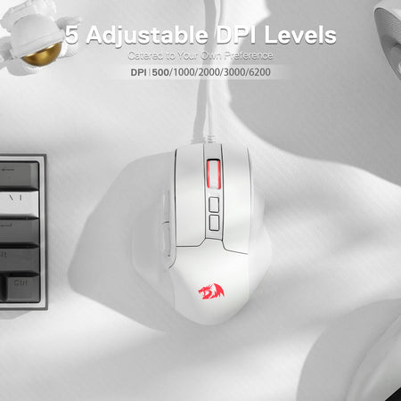 Redragon M806 Bullseye Gaming Mouse, 7 Programmable Buttons Wired RGB Gamer Mouse w/Ergonomic Natural Grip Build, Software Supports DIY Keybinds & Backlit